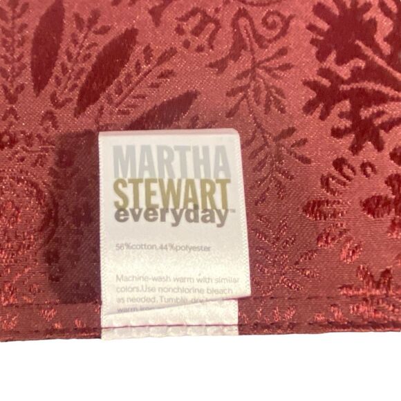 Martha Stewart 8 Piece Placemat Napkin Set Burgundy and Gold Table Linens - Picture 5 of 6
